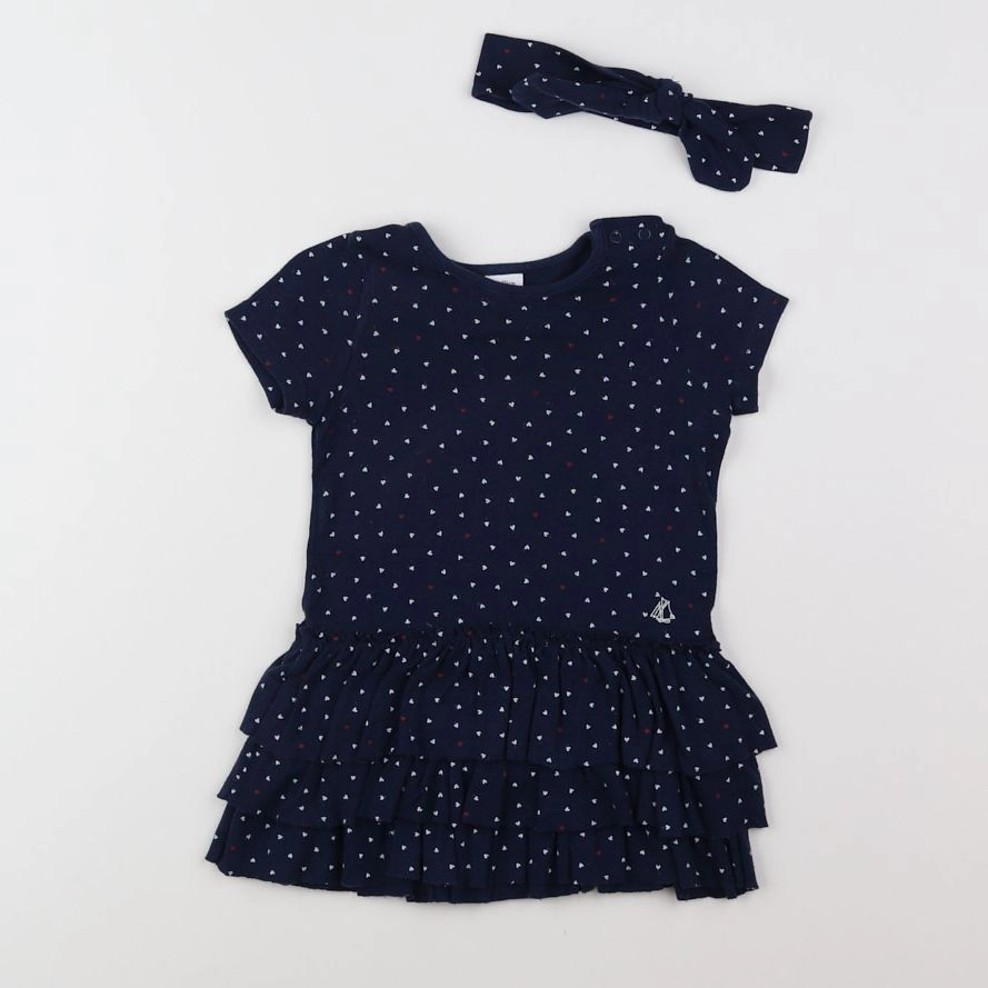 Petit Bateau - robe bleu - 12 mois